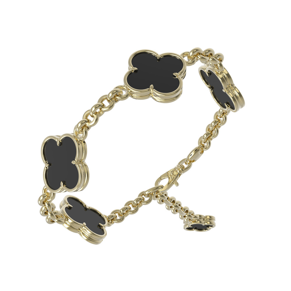 Браслет из лимонного золота c ониксом