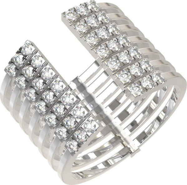 Кольцо из белого золота 585 пробы c бриллиантами