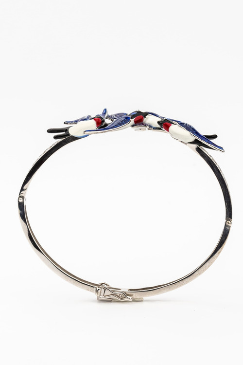 Браслет из белого золота c эмаль