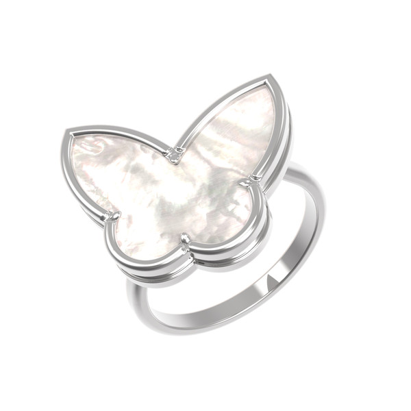 Кольцо из белого золота c перламутром