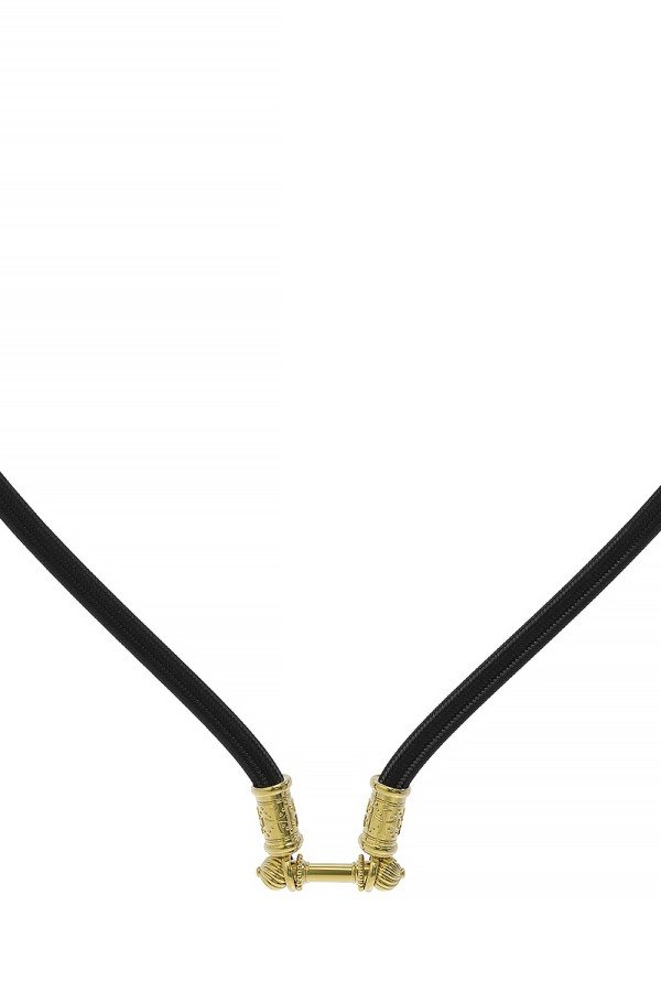 Шнурок шёлковый из лимонного золота c шёлковым шнурком