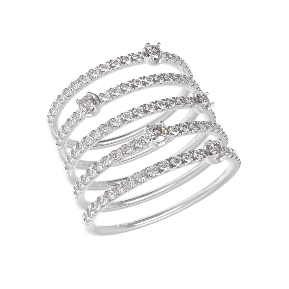 Кольцо из белого золота c бриллиантами