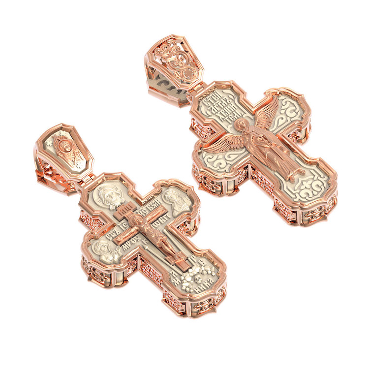 Крест из золота c бивнем мамонта