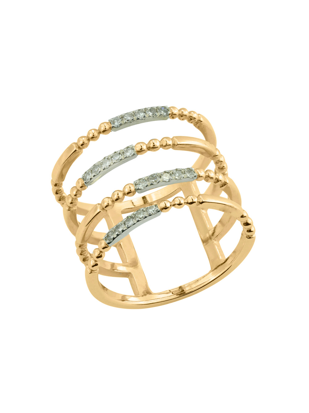 Кольцо из лимонного золота c бриллиантами