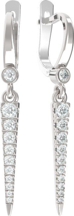 Серьги из белого золота 585 пробы c бриллиантами