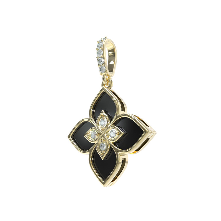 Подвеска из лимонного золота c бриллиантами и ониксом