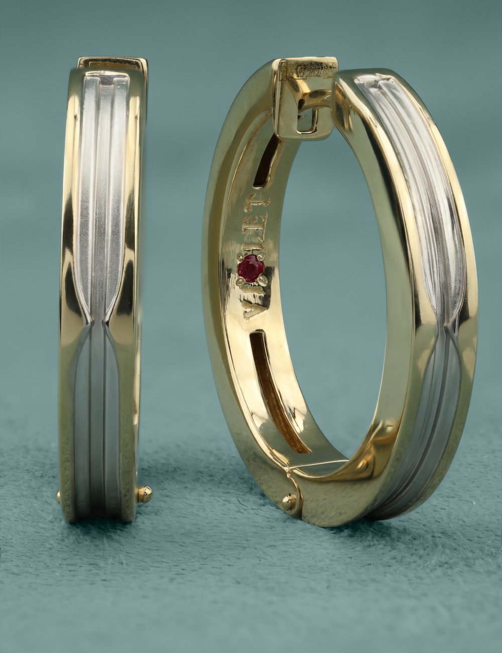 Серьги из лимонного золота c рубином