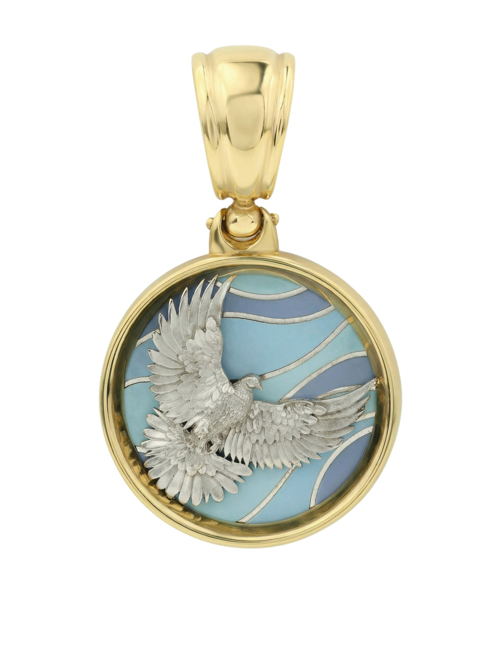 Подвеска из лимонного золота c эмаль