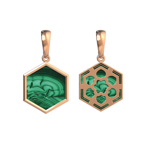 Подвеска из золота c малахитом