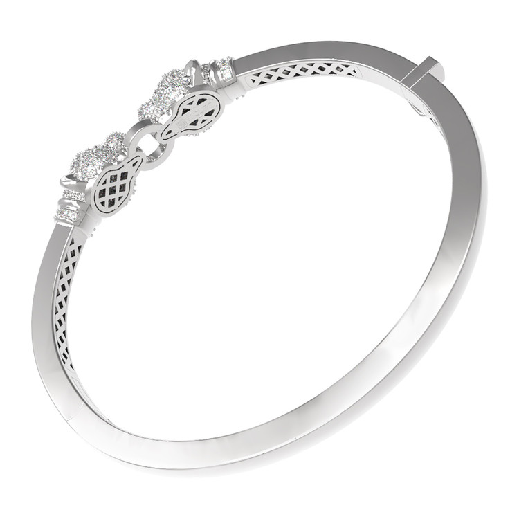 Браслет из белого золота c бриллиантами и изумрудом