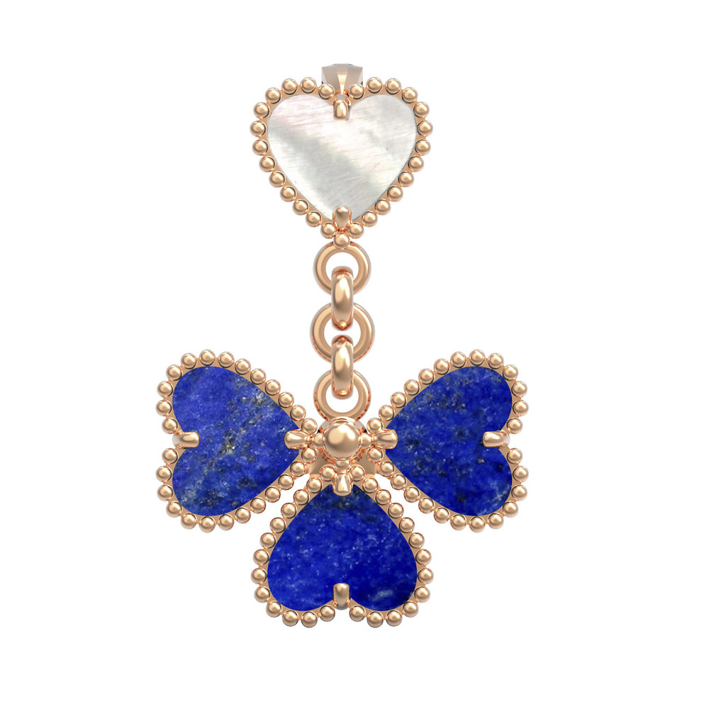 Подвеска из золота c лазуритом и перламутром
