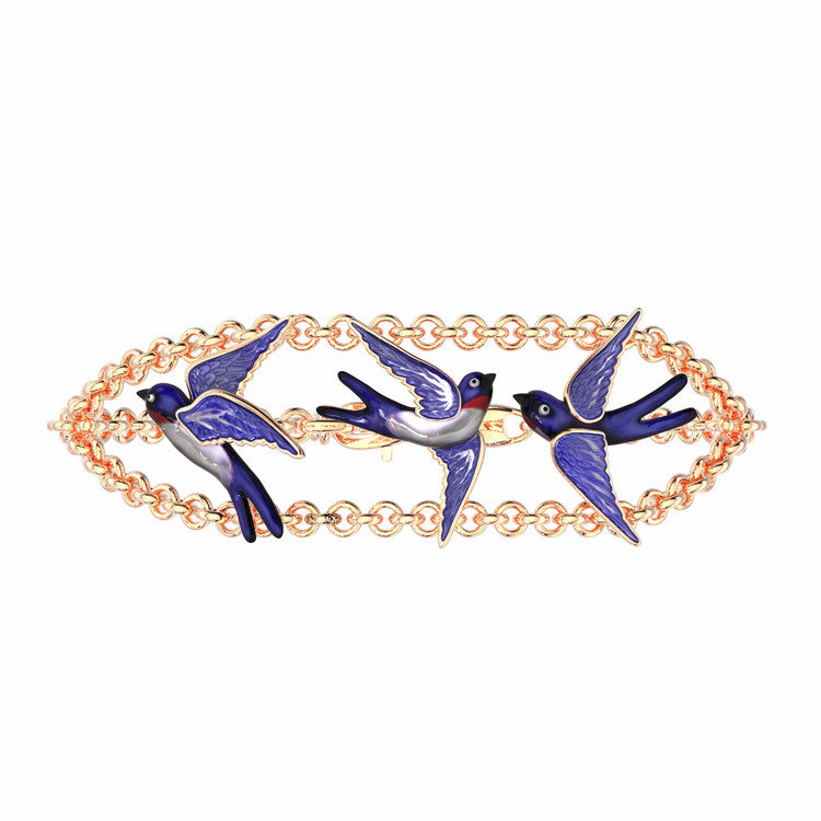 Браслет из золота c эмаль и рубином