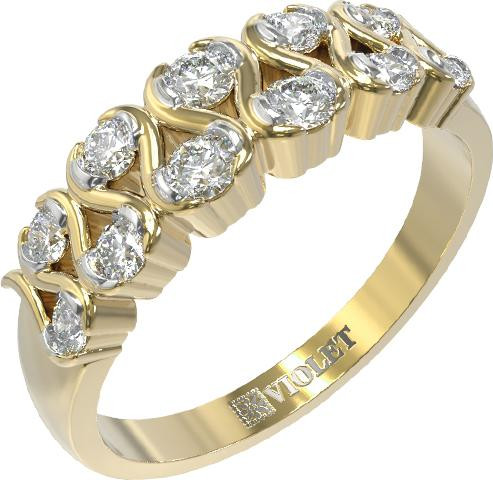 Кольцо из лимонного золота c бриллиантами