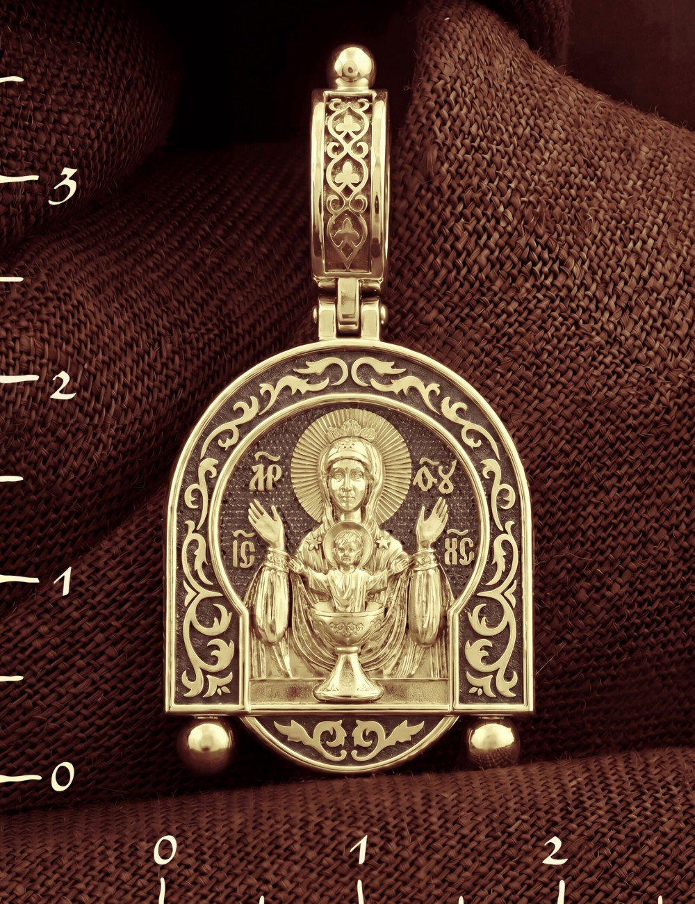 Образок из лимонного золота 585 пробы