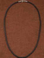 Гайтан из белого золота c кожаным шнурком