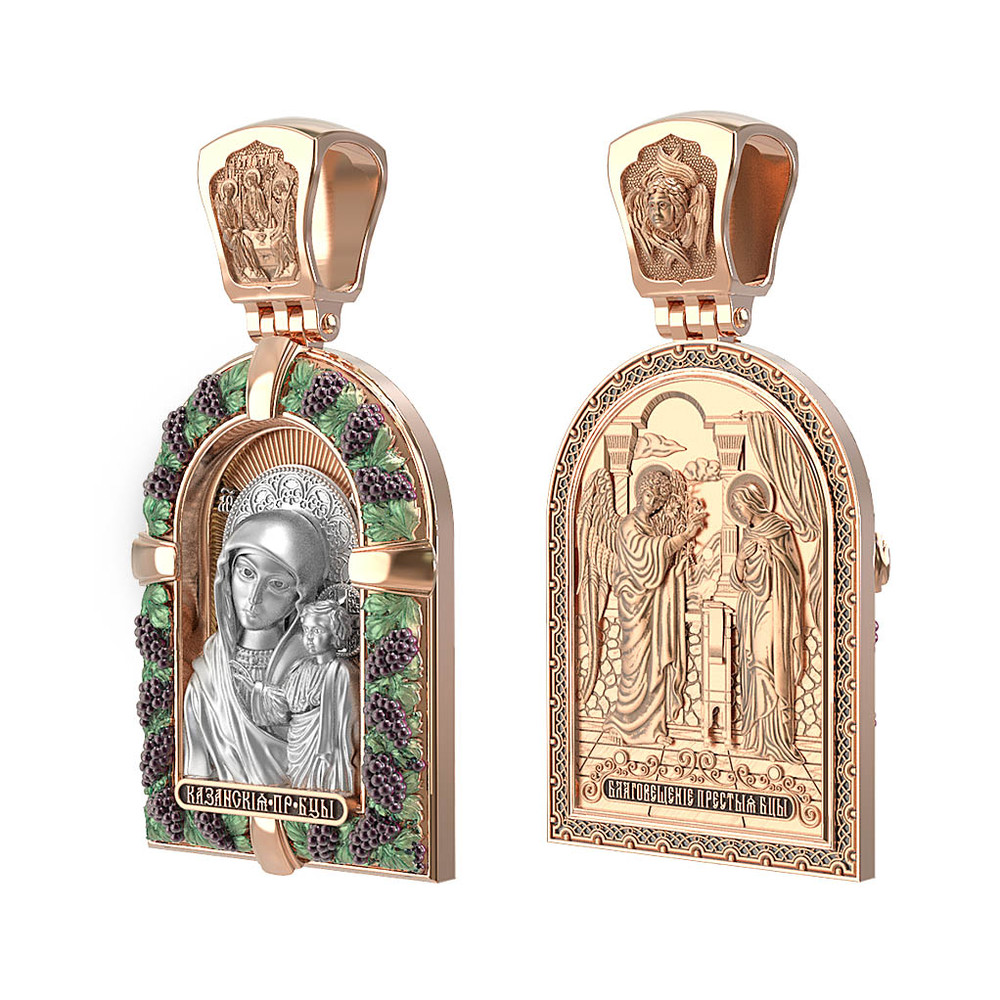 Образок из золота c эмаль