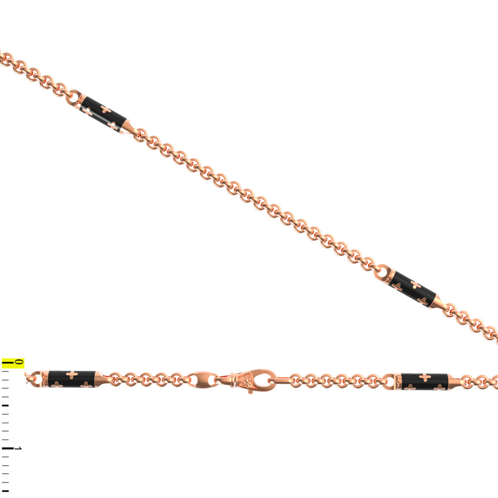 Цепь из золота c эмаль