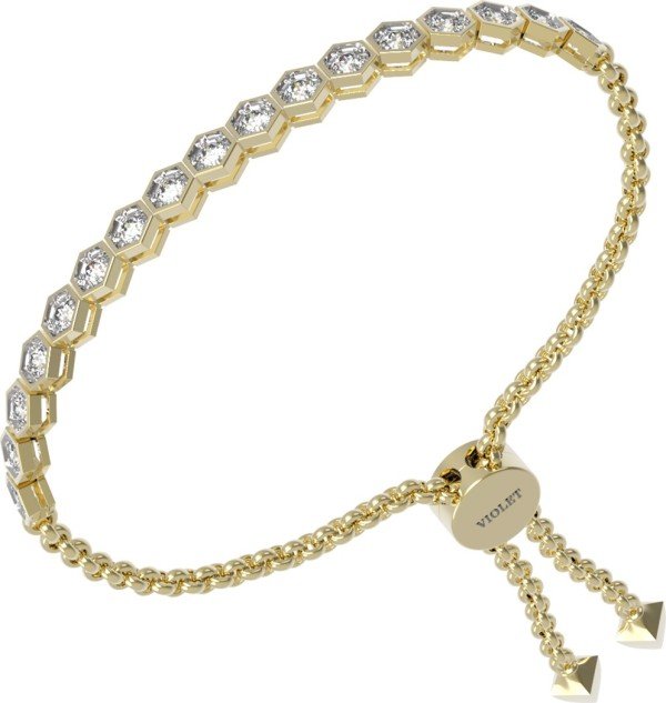 Браслет из лимонного золота c бриллиантами