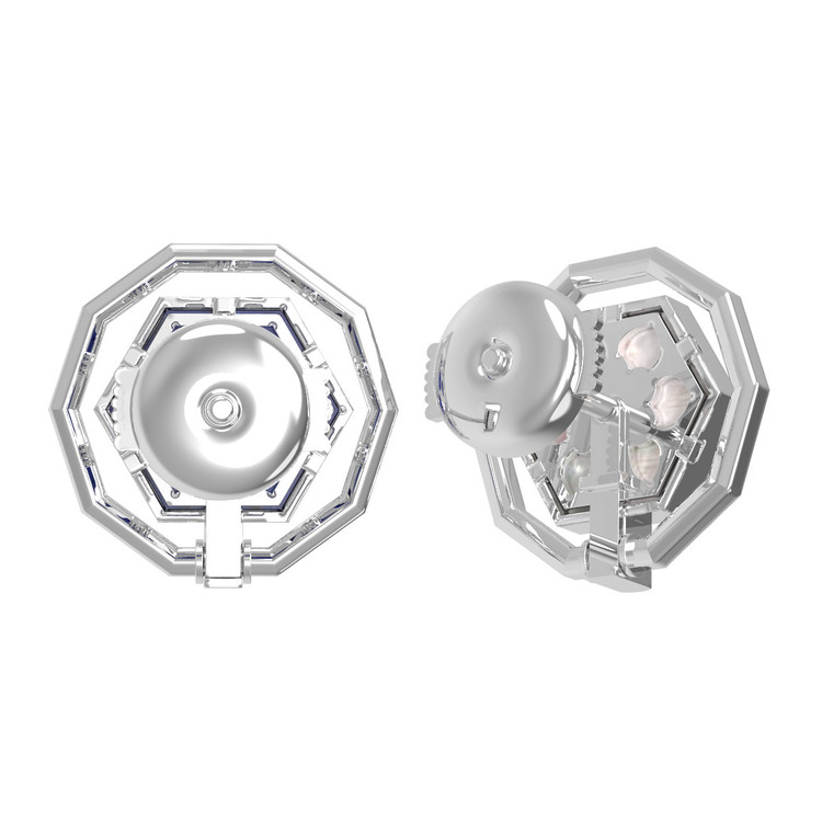 Серьги из белого золота c лазуритом и перламутром