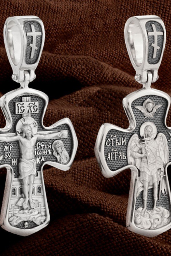 Крест из белого золота