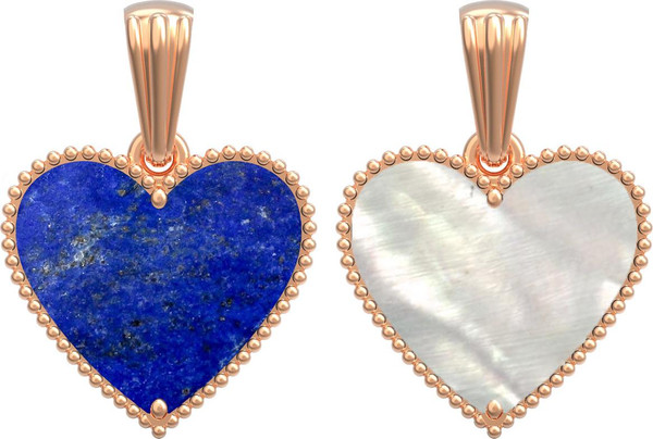 Подвеска из золота c лазуритом и перламутром