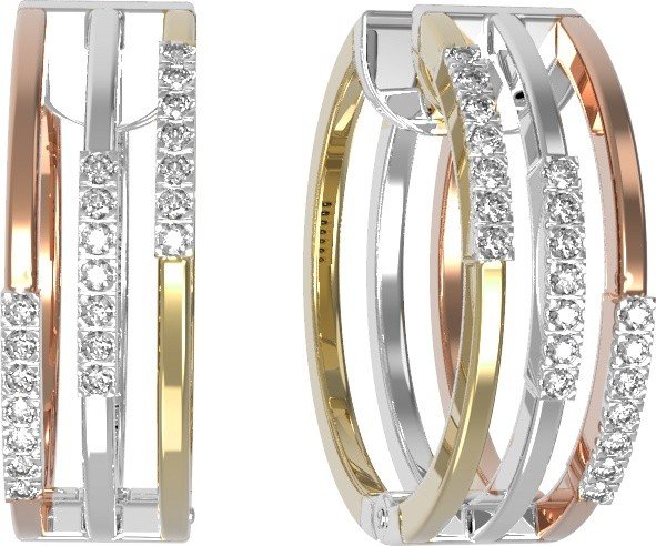 Серьги из белого золота c бриллиантами