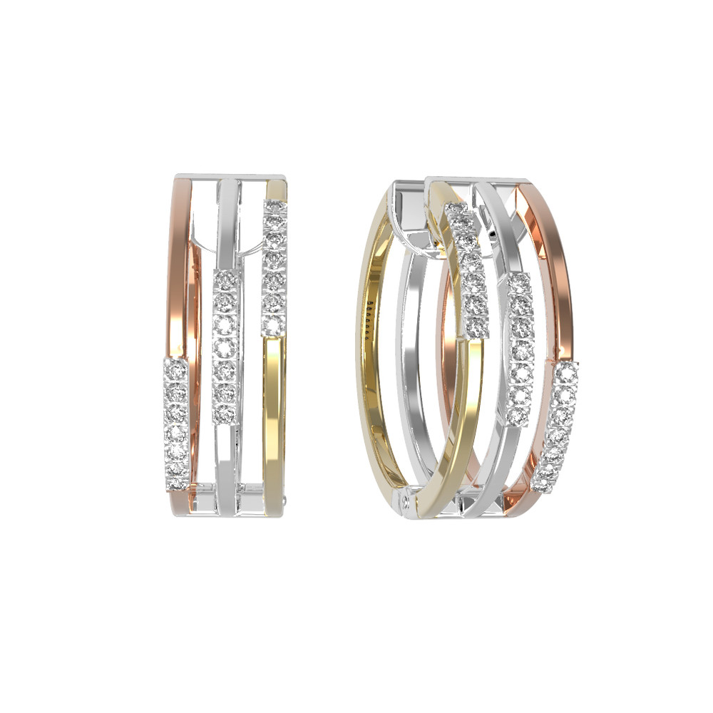 Серьги из белого золота c бриллиантами