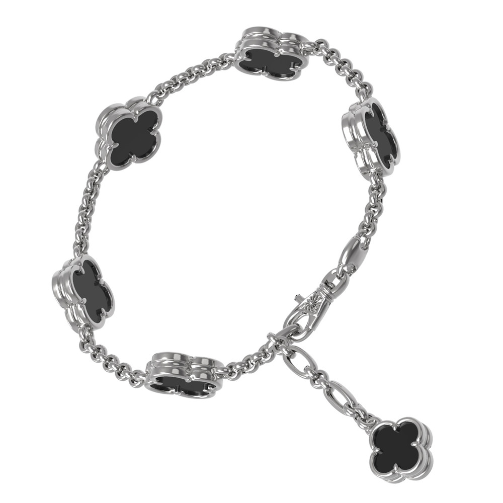 Браслет из белого золота c ониксом