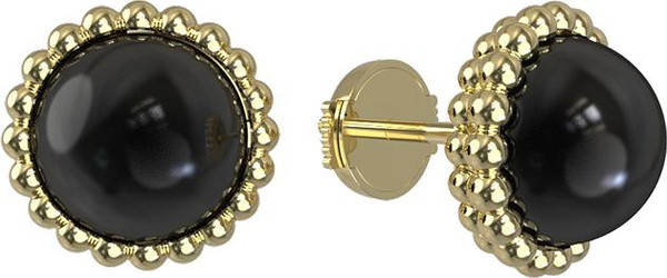 Серьги из лимонного золота c ониксом