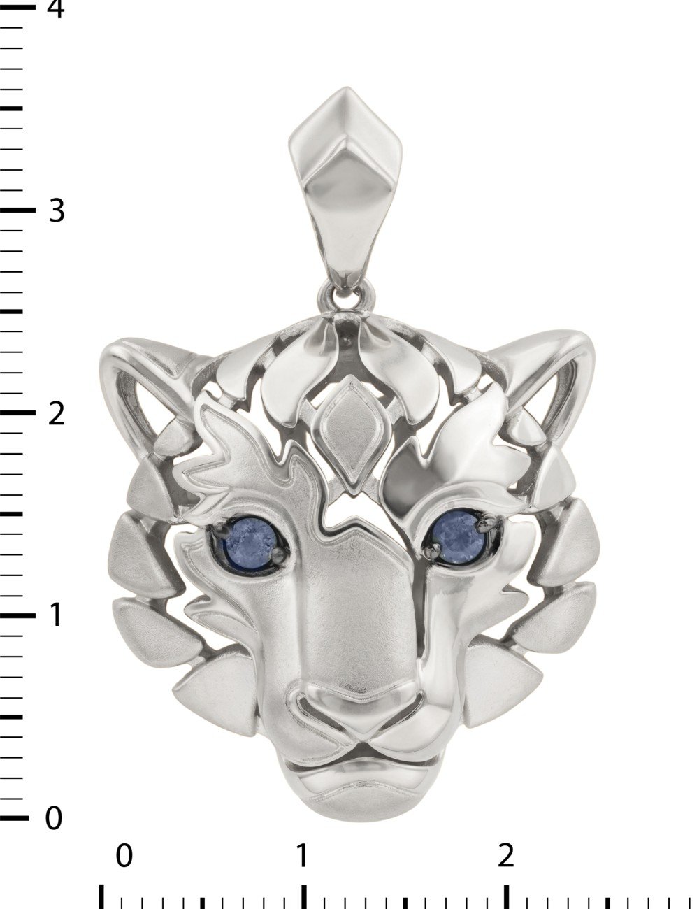 Подвеска из белого золота c сапфиром