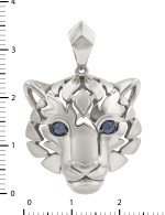 Подвеска из белого золота c сапфиром