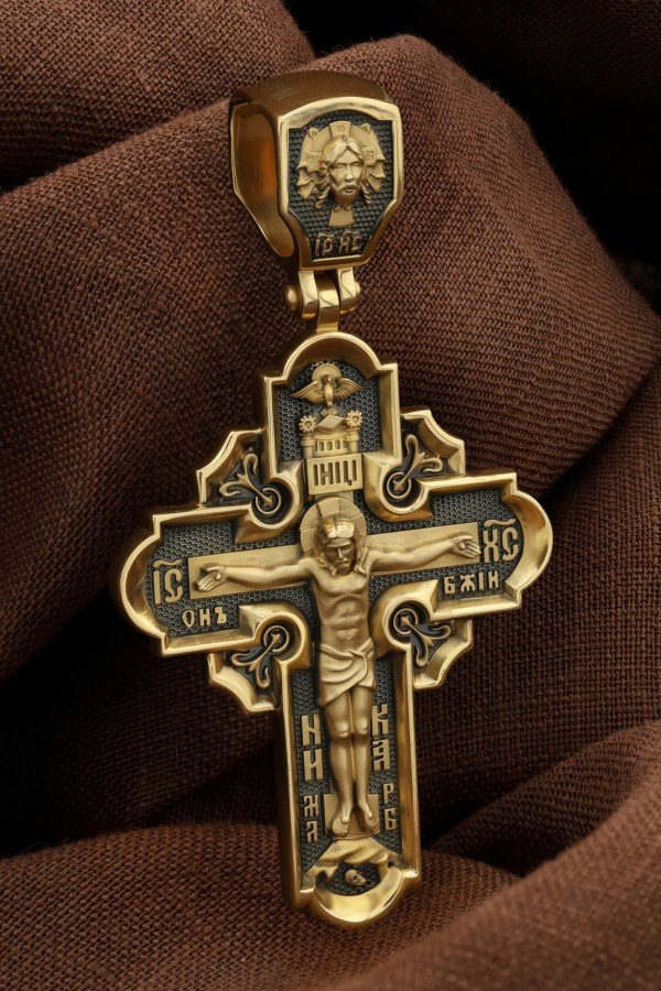 Крест из лимонного золота 585 пробы