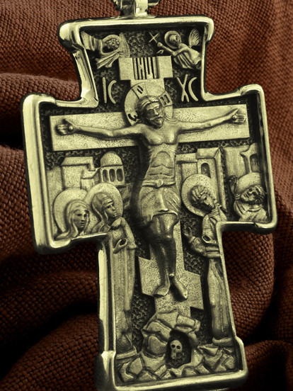 Крест из лимонного золота