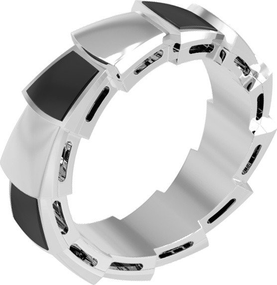 Кольцо из белого золота c ониксом