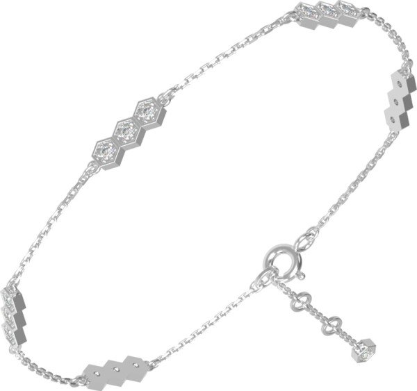 Браслет из белого золота 585 пробы c бриллиантами