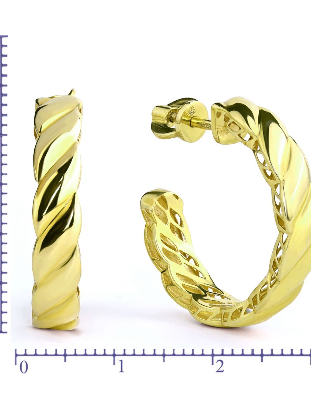 Серьги из лимонного золота 585 пробы