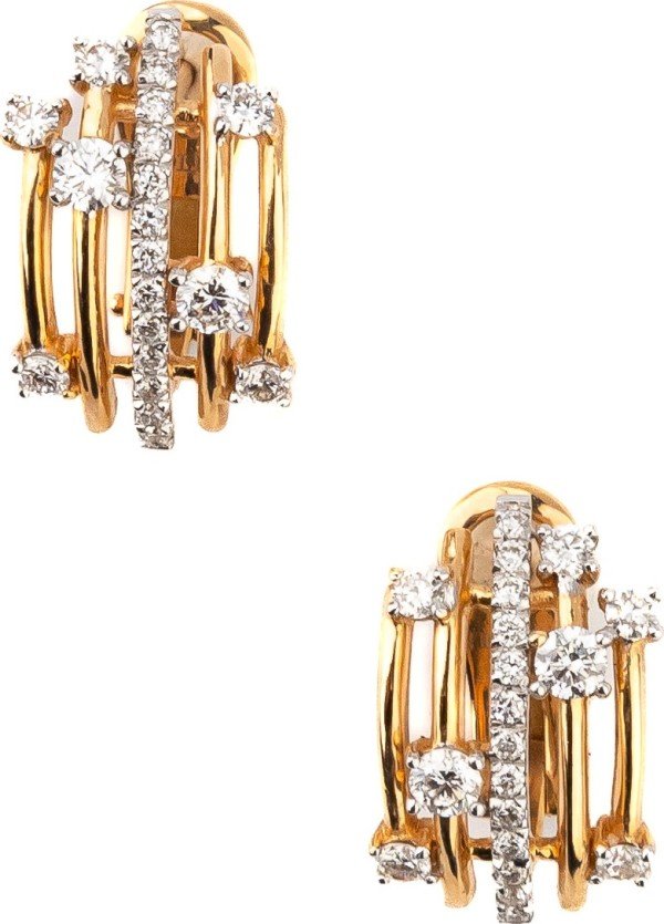 Серьги из золота 585 пробы c бриллиантами