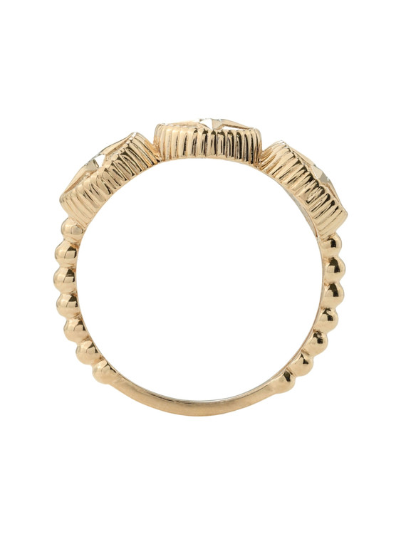 Кольцо из золота c бриллиантами, лазуритом и перламутром