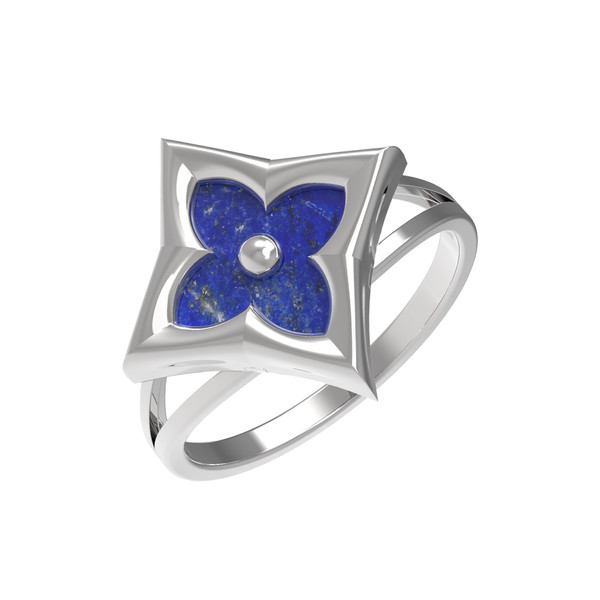 Кольцо из белого золота c лазуритом