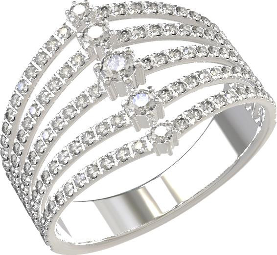 Кольцо из белого золота c бриллиантами