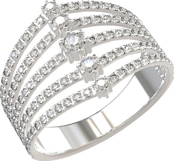 Кольцо из белого золота c бриллиантами