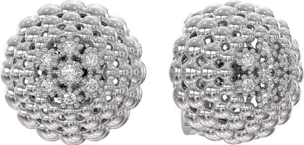 Серьги из белого золота c бриллиантами