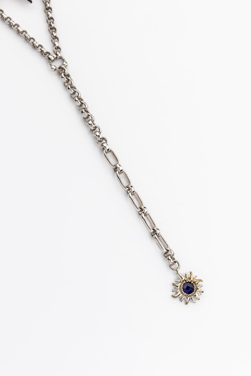 Браслет из белого золота c эмаль и сапфиром