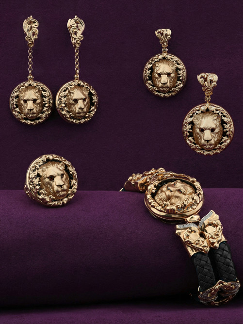 Серьги из золота c эмаль и ониксом