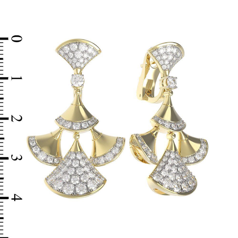 Серьги из лимонного золота c бриллиантами