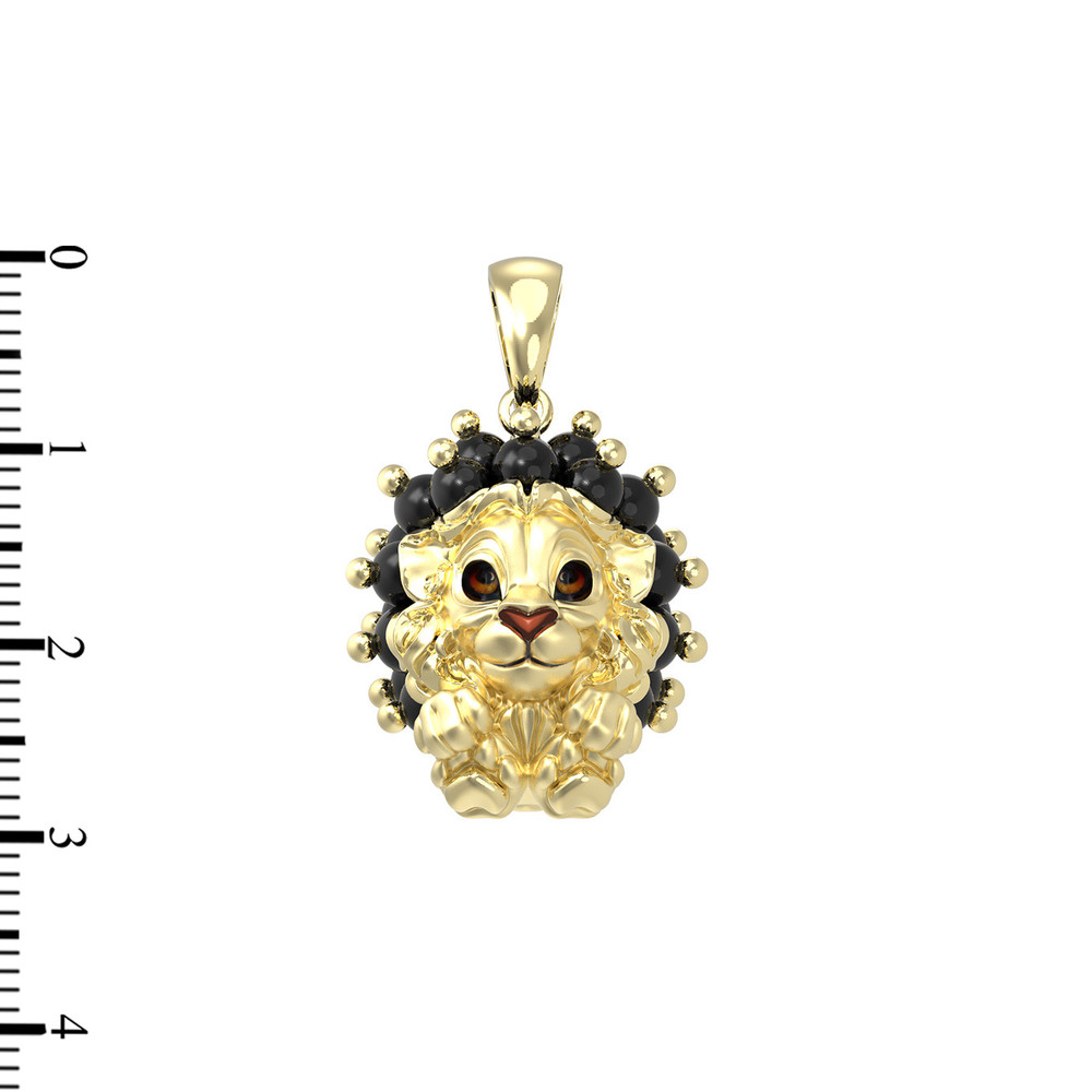 Подвеска из лимонного золота c эмаль и ониксом