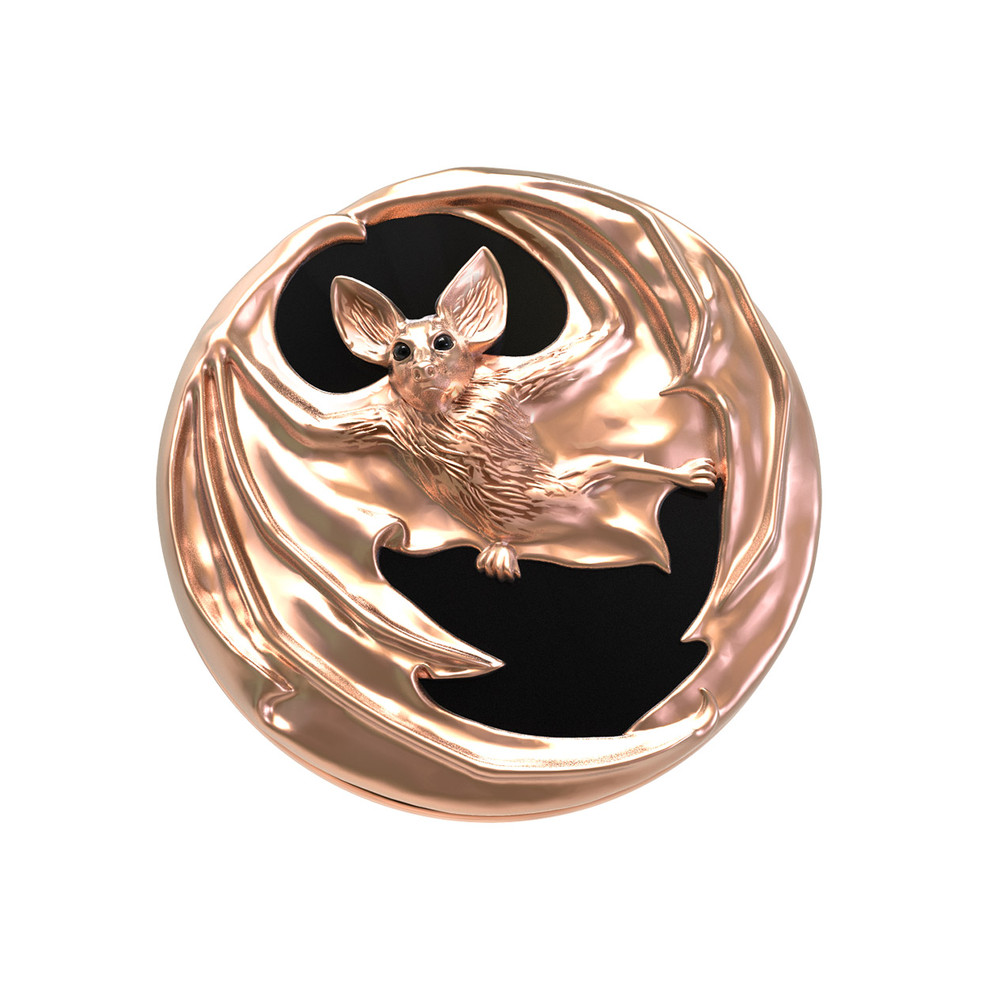 Кольцо из золота c эмаль и ониксом