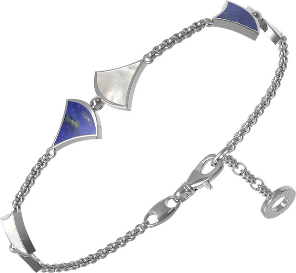 Браслет из белого золота c лазуритом и перламутром