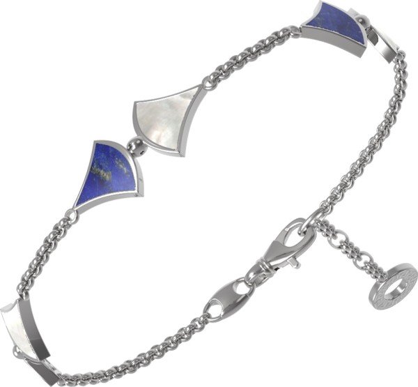 Браслет из белого золота c лазуритом и перламутром