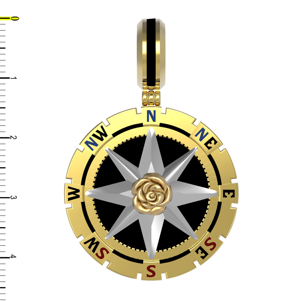 Подвеска из лимонного золота c эмаль и ониксом